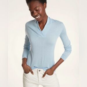 BUNDLE Brooks Brothers Women's Silk-Cashmere Shawl-Collar Sweater - Blue & Black